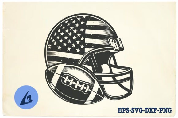 American Football Helmet SVG Clipart 03: Graphics for Crafts-Driven Branding
