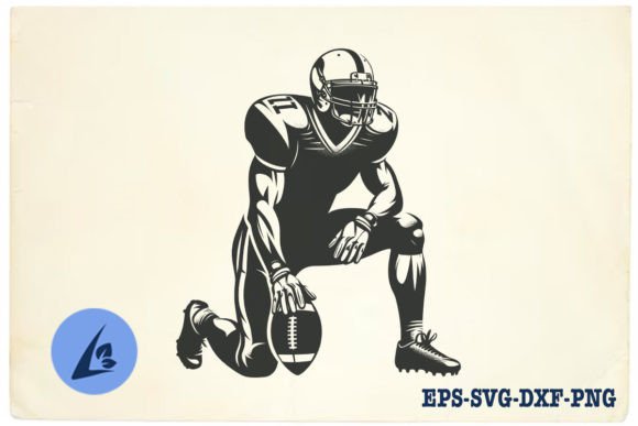 American Football Player SVG Clipart 05: Graphics for Crafts & Content