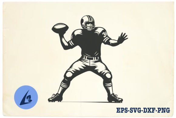 American Football Player SVG Clipart 06: Graphics for Crafts