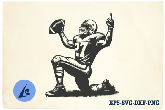 American Football Player SVG Clipart 09 — Graphics for Crafts