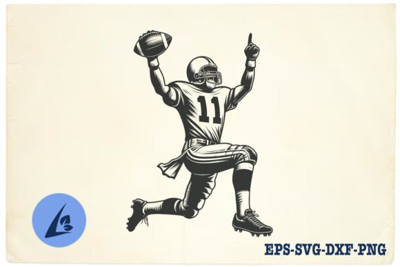 American Football Player SVG Clipart 17 for Crafts & Graphics