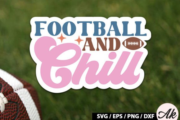 Football and Chill Retro Stickers: Graphics for Crafts