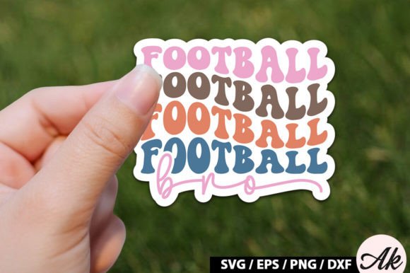 Football Bro Retro Stickers: Graphics for Crafts & Content