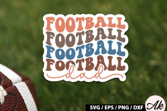 Football Dad Retro Stickers: Graphics for Crafts-Driven Branding