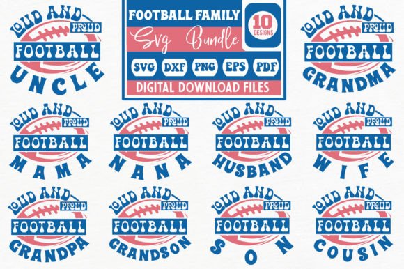 Football Family Bundle: Graphics for Crafts & Local Branding