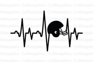 Football Helmet Heartbeat Graphics for Crafts