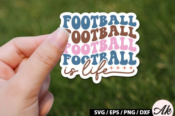 Football is Life Retro Stickers: Graphics for Crafts & Content