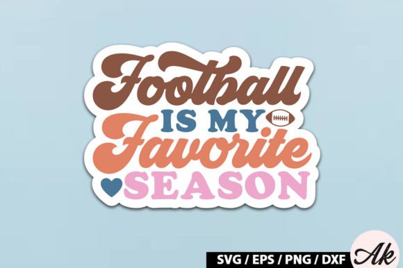 Football Is My Favorite Season Retro Stickers: Graphics for Crafts & Branding
