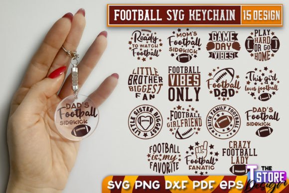 Football Keychain SVG Sport Quotes SVG