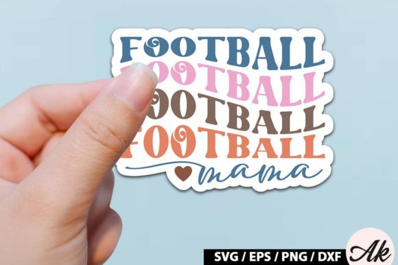 Football Mama Retro Stickers: Graphics for Crafts & Creative Branding