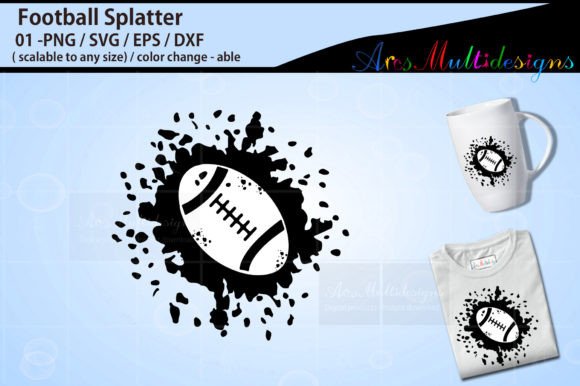 Football Splatter SVG: Bold Graphics for Sports Crafts