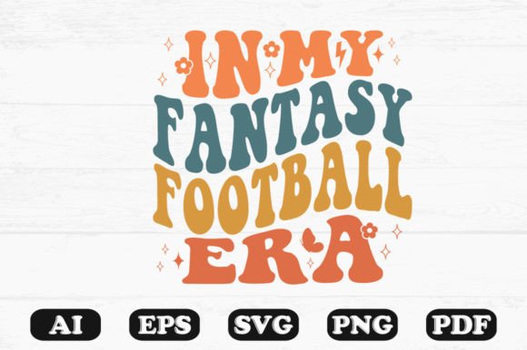 In My Fantasy Football Era Retro Wavy SVG: Crafts & Graphics