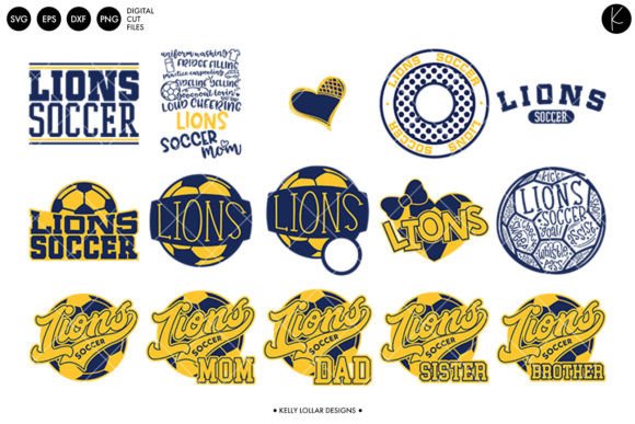 Lions Soccer Football Bundle: Graphics & Crafts