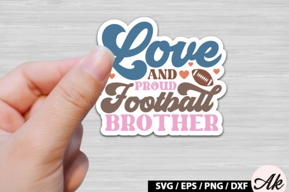 Love & Proud Football Brother Retro St Graphics