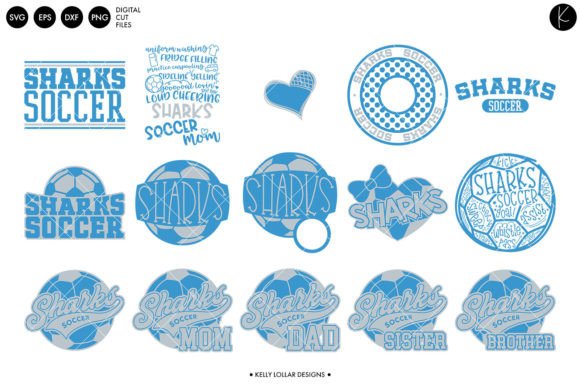 Sharks Soccer Football Bundle: Graphics & Crafts